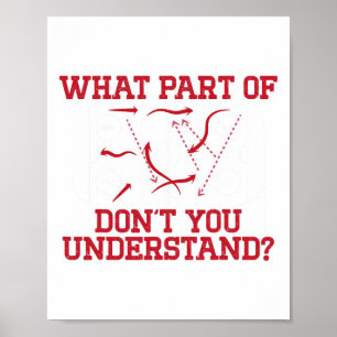 Affiche Joueur de hockey Drôle de diagramme de patinoire H