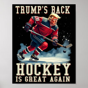 Affiche Joueur de hockey drôle Trump Cool Vintage Hockey s
