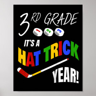 Affiche Joueur de hockey enfant - Coup du chapeau - 3e ann