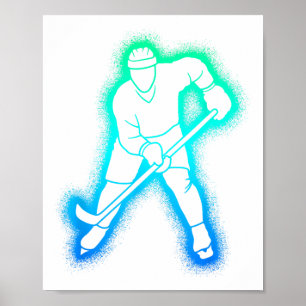 Affiche Joueur de hockey Enfants Hommes Garçons Hockey sur
