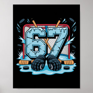 Affiche Joueur de hockey Mème de hockey Drip Numéro 67