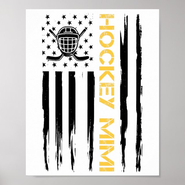 Affiche Joueur de hockey Mimi drapeau des États-Unis  (Devant)