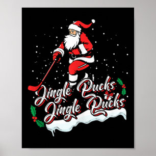 Affiche Joueur de hockey père Noël Hockey sur glace Jeux d