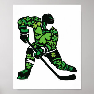 Affiche Joueur de hockey pour la Saint-Patrick - Esprit Sh