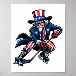Affiche Joueur de hockey Sam de l'oncle patriotique 4 juil
