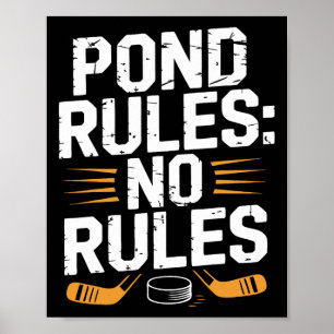 Affiche Joueur de hockey sur étang Règles de l'étang Shinn