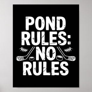 Affiche Joueur de hockey sur étang sans règles Shinny