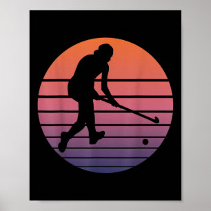Affiche Joueur de hockey sur gazon avec bâton de hockey su