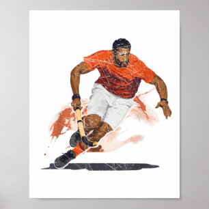 Affiche Joueur de hockey sur gazon Bâton de hockey Amateur