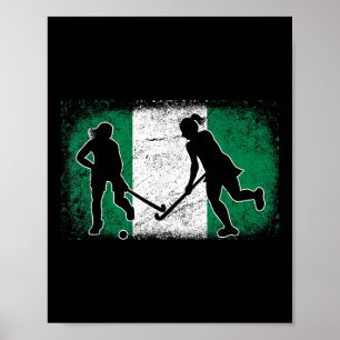 Affiche Joueur de hockey sur gazon Nigeria Drapeau nigéria