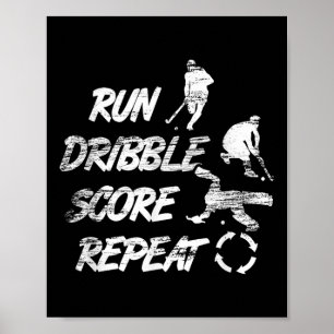 Affiche Joueur de hockey sur gazon Répéter Dribble Marquer