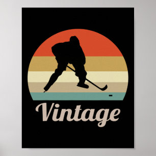 Affiche Joueur de hockey sur glace bâtons palet sports d'h