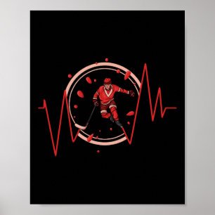 Affiche Joueur de hockey sur glace Battement de coeur Spor