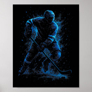 Affiche Joueur de hockey sur glace dynamique - Patinage d'