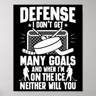 Affiche Joueur de hockey sur glace Gardien de but Défense 