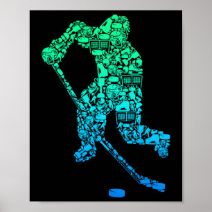 Affiche Joueur de hockey sur glace jeunesse hommes enfants