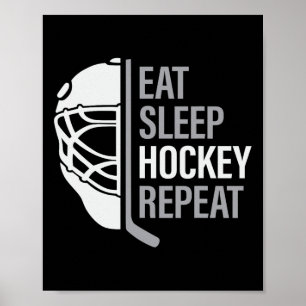 Affiche Joueur de hockey sur glace Manger Dormir Hockey Ré
