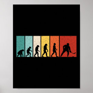 Affiche Joueur de hockey sur glace rétro Hockey Evolution