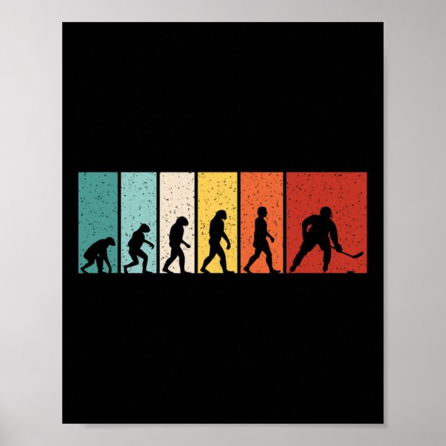 Affiche Joueur de hockey sur glace rétro Hockey Evolution  (Devant)