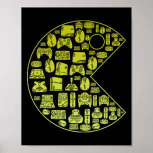 Affiche Joueur de jeux vidéo vintage 1980 Rétro Millennial