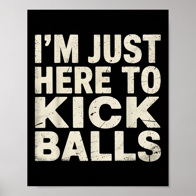 Affiche Joueur de Kickball juste ici Kick Funny Sports (Devant)