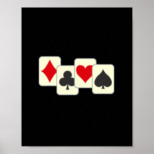 Affiche Joueur de la carte Euchre Queen Funny