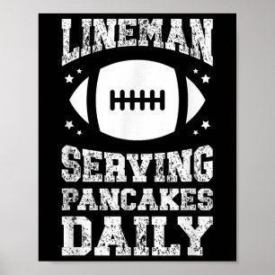 Affiche Joueur de ligne au football servant des crêpes Jou
