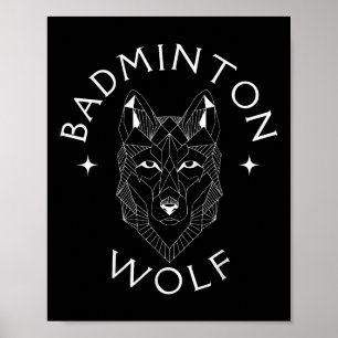 Affiche Joueur de loup de badminton Raquette de sports de