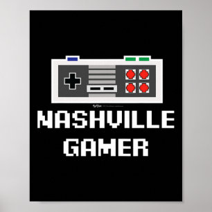 Affiche Joueur de Nashville Ville 8 bits