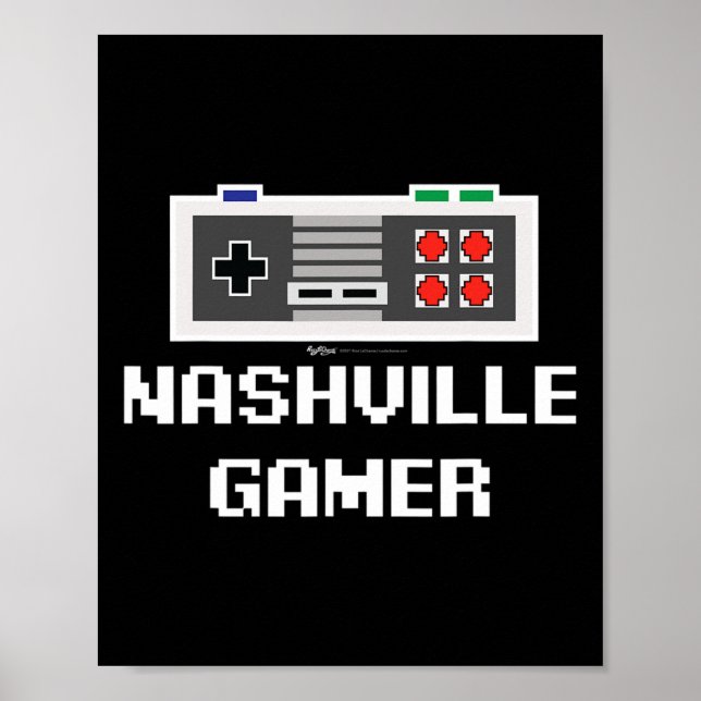 Affiche Joueur de Nashville Ville 8 bits (Devant)