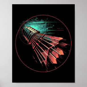 Affiche Joueur de navette Badminton Steampunk