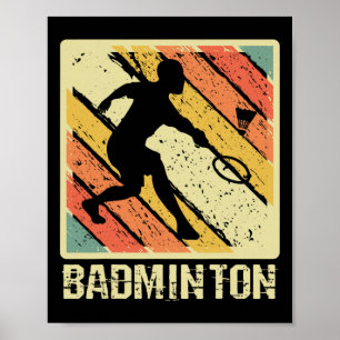 Affiche Joueur de navette Vintage rétro Badminton