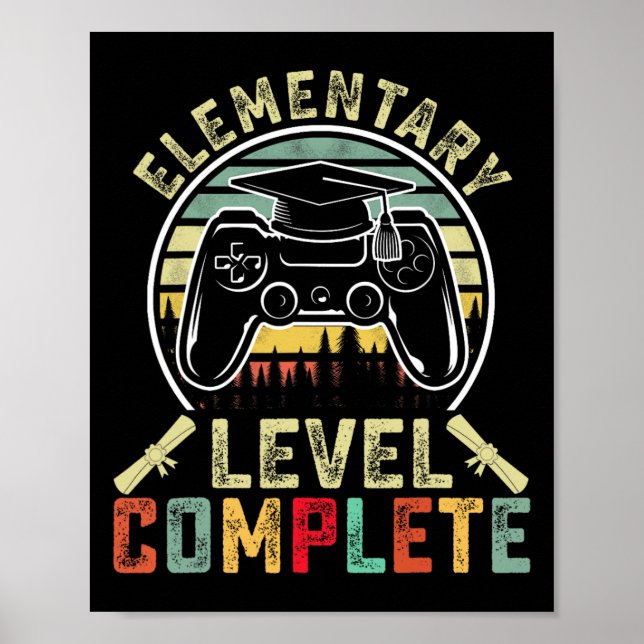 Affiche Joueur de niveau élémentaire diplômé de l'élémenta (Devant)