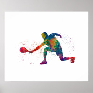 Affiche Joueur de padel à l'aquarelle