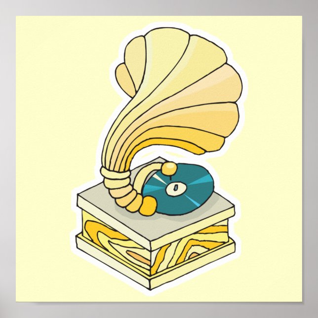 Affiche joueur de phonographe (Devant)