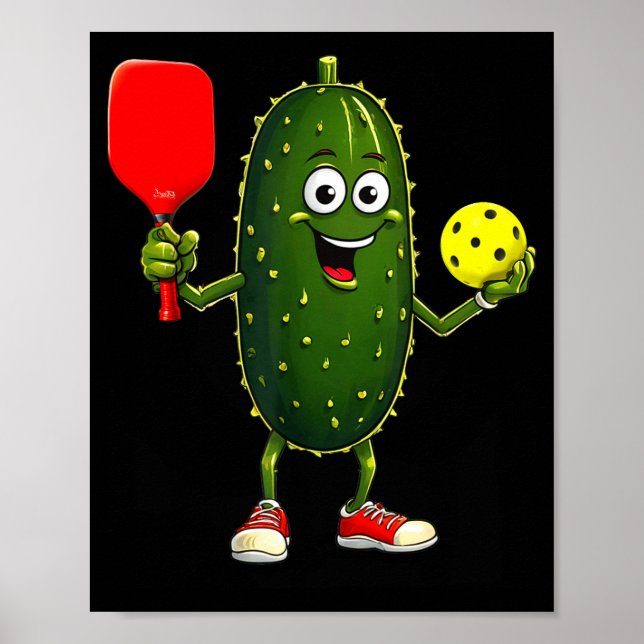 Affiche Joueur de pickleball art drôle pickle ball  (Devant)