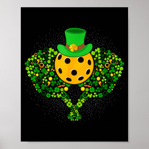 Affiche Joueur de pickleball chanceux de la Saint-Patrick