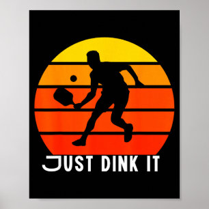 Affiche Joueur de pickleball dink vintage vieil homme gran