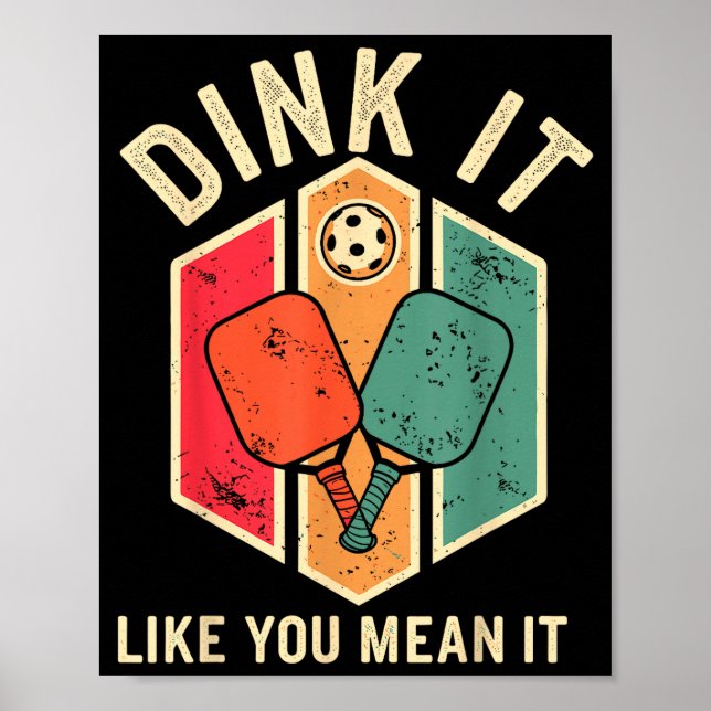 Affiche Joueur de pickleball drôle comme un fou (Devant)