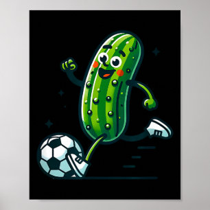 Affiche Joueur de pickleball drôle de balle de footballeur