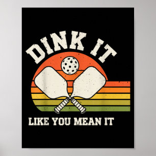 Affiche Joueur de pickleball drôle qui dinke comme un fou
