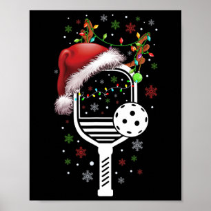 Affiche Joueur de Pickleball Noël Reindees Noël