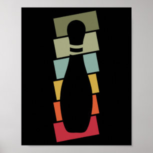 Affiche Joueur de quilles Bowler Vintage Quille Rétro