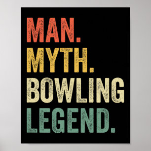 Affiche Joueur de quilles Homme drôle Mythe Équipe de bowl