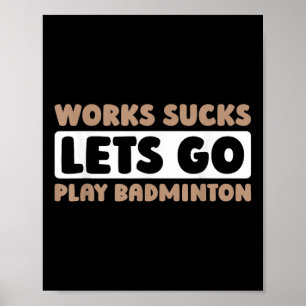Affiche Joueur de raquette de terrain de badminton - Équip
