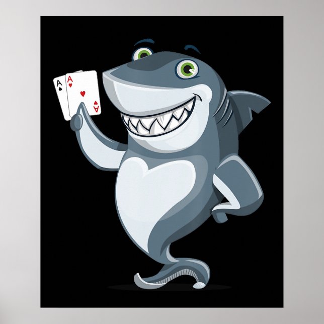 Affiche Joueur de requin - Dons de requin amusants (Devant)