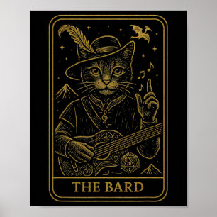 Affiche Joueur de Rpg Le Rd D20 Dés Nerd Geek Chat Hommes