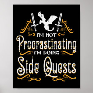 Affiche Joueur de Rpg Pas de Quête Secondaire de Procrasti