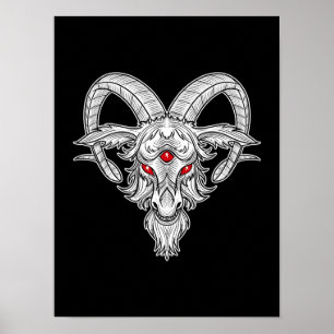 Affiche Joueur de Satan de chèvre noire Baphomet Cool de B