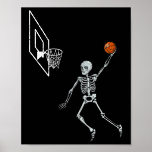 Affiche Joueur de sketball Joueur de squelette vintage Hal